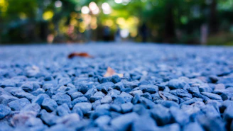 Close-up of crushed marble stones used for garden pathways and decoration.