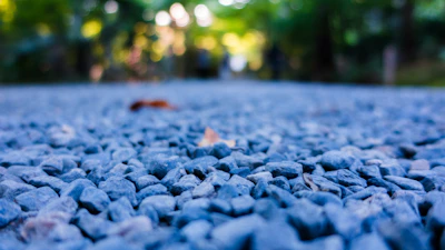 Close-up of crushed marble stones used for garden pathways and decoration.