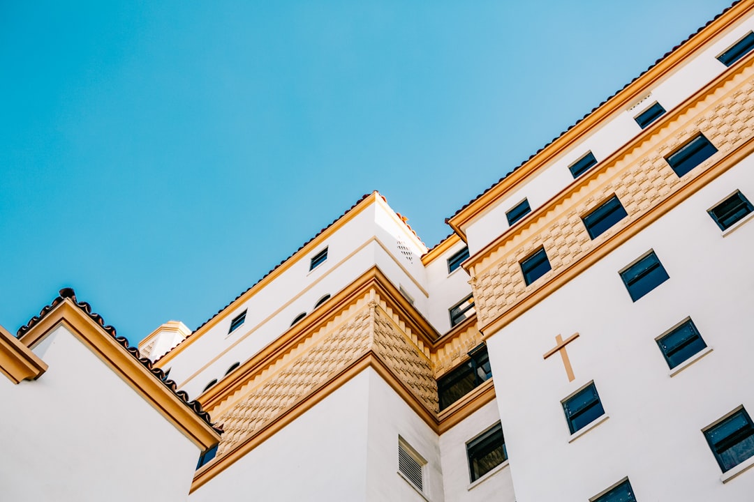 white and yellow concrete building,