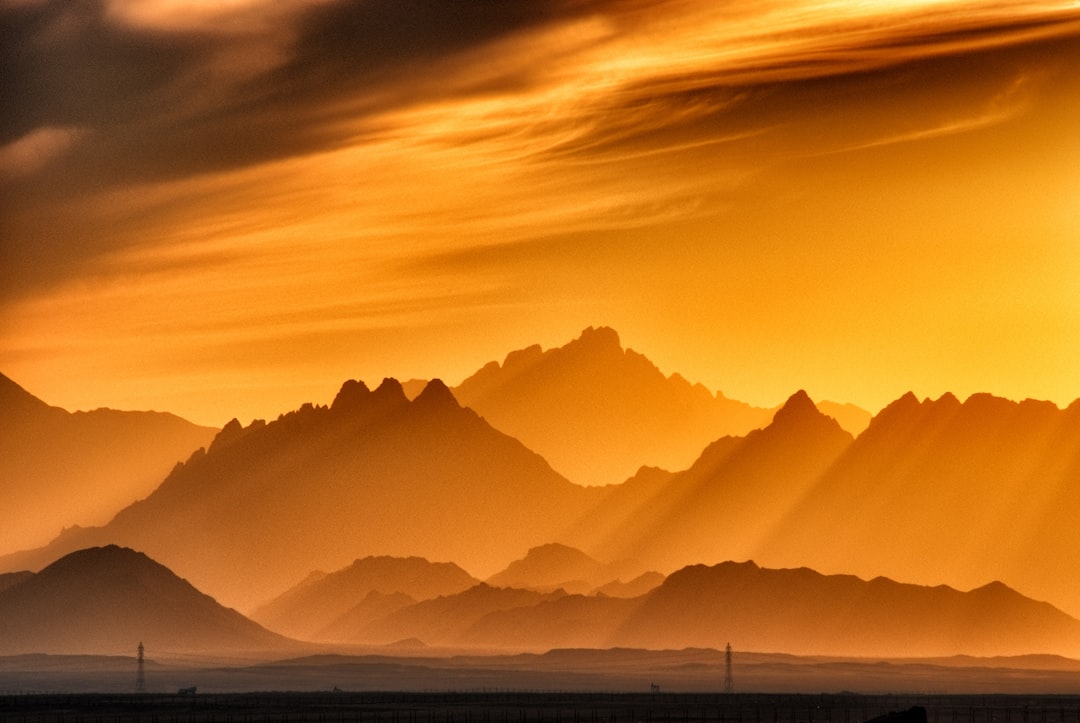 landscape photography of brown mountains, Sunset in the mountains