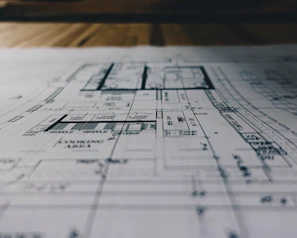 A digital blueprint showing a mechanical layout with plumbing details.