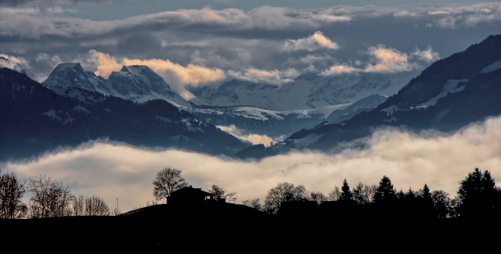 landscape photography of grey mountains