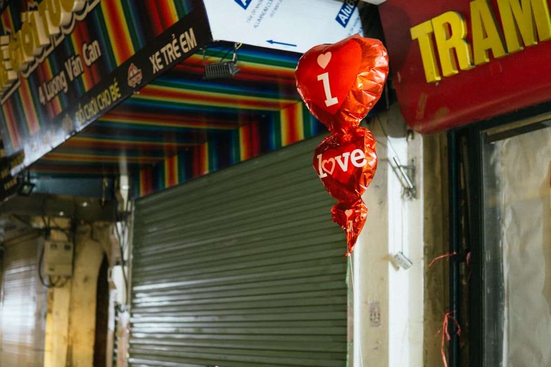 red heart balloons