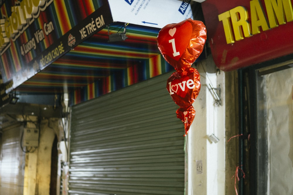 red heart balloons