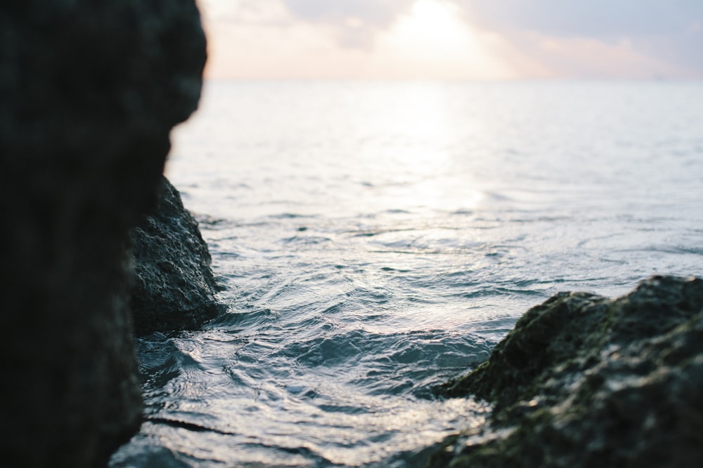 sea between rock formation