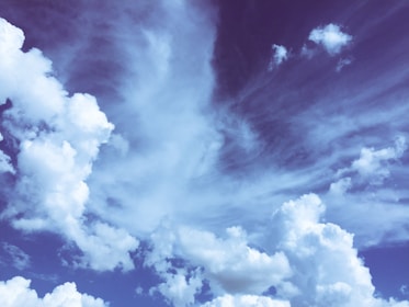 white clouds and blue sky