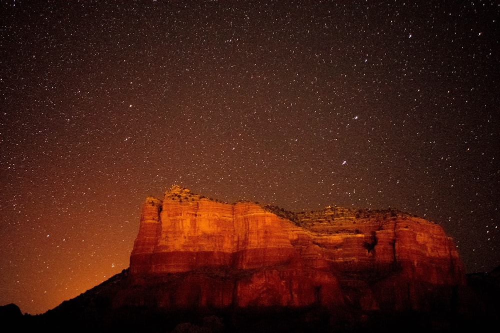 landscape photo of brown mountain