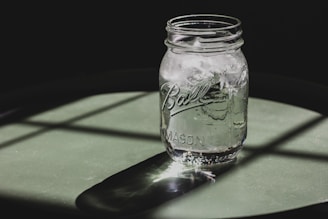 Ball mason jar on table