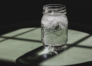 Ball mason jar on table