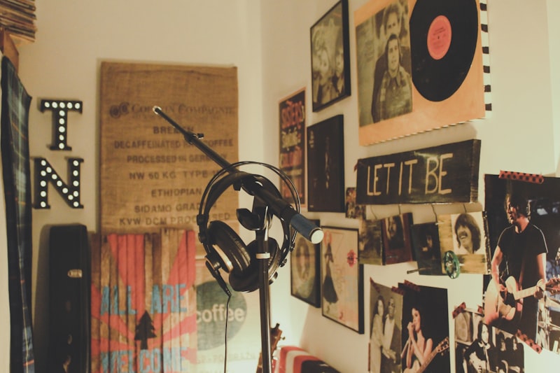 Vinylschallplatten in Regalen sortiert