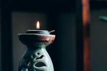 rule of thirds photography of lit candle