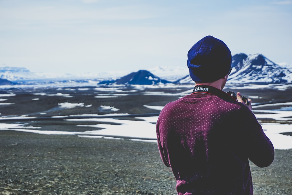 man taking picture