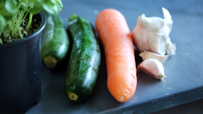 A close-up of fresh vegetables harvested from the garden.