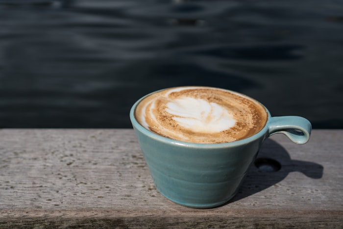 A latte in a mug