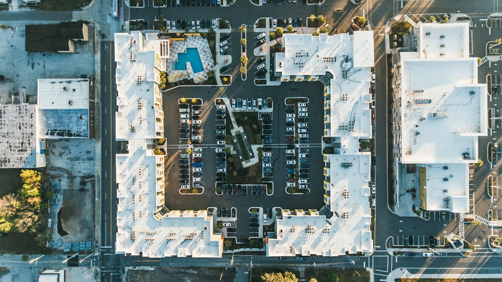 Veduta aerea degli edifici