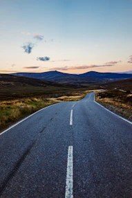 empty road towards mountain