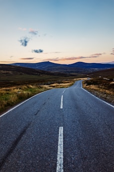 empty road towards mountain