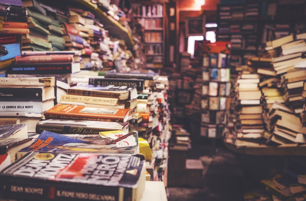 piled book lot