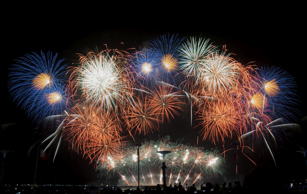 fireworks during night