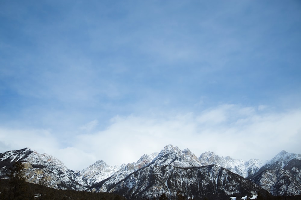 snow covered mountains under clear sky