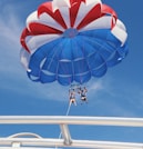 two person doing boat paragliding