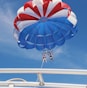 two person doing boat paragliding