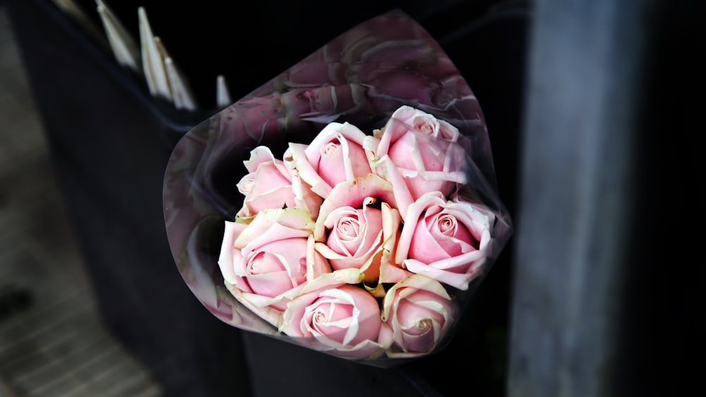 shallow focus photography of pink bouquet of flowers