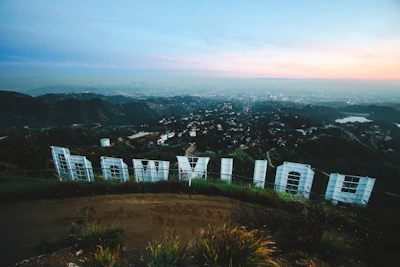 A breathtaking panoramic view of a famous tourist landmark at sunset.