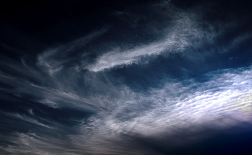 blue and white cloudy sky