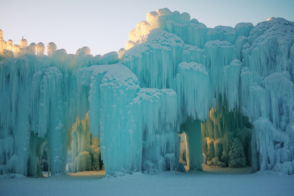 mountain covered with ice