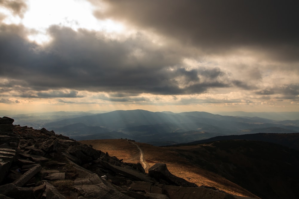 landscape photography of brown mountain