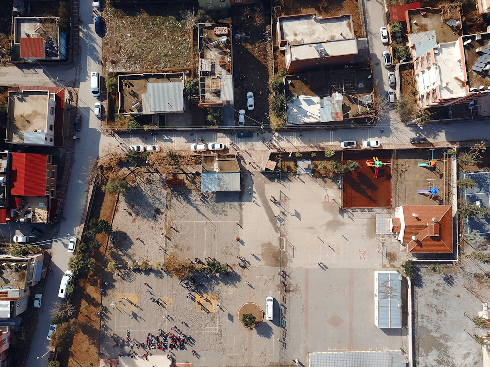 aerial view of houses