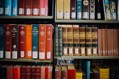 assorted-title books on shelf