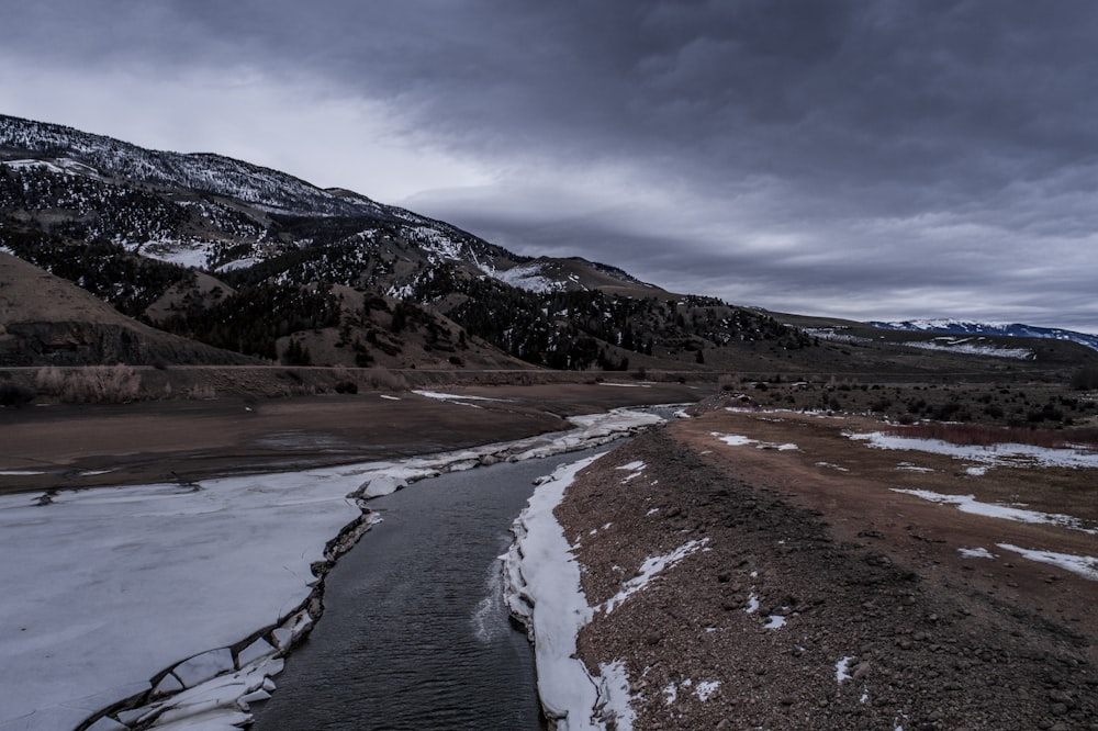 black and white mountains