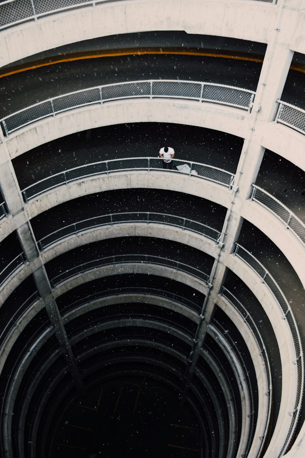 person standing near railing