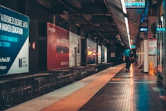 man walking in subway