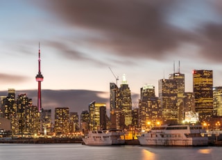 city view during nighttime photography