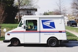 landscape photography of white box van