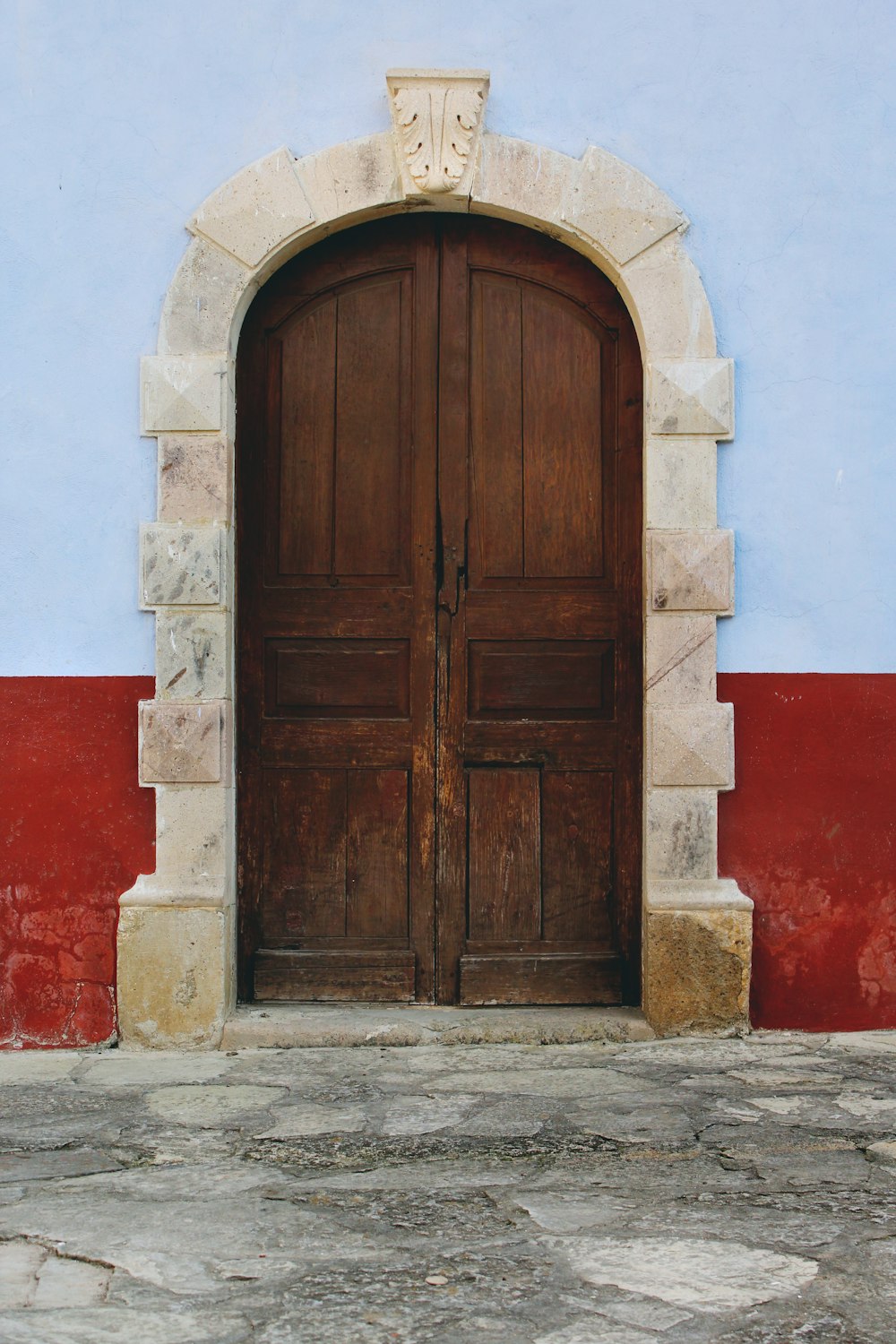 closed brown wooden door