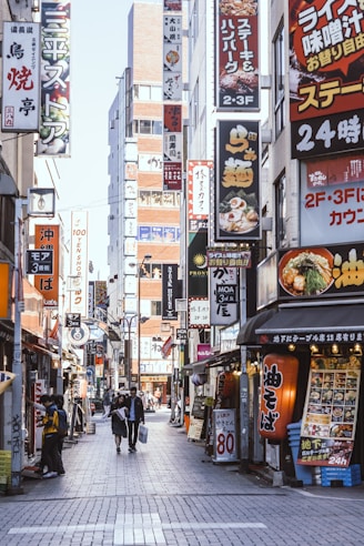 assorted signages on buildings