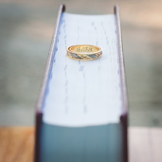 An elegant ring featuring a special date engraved inside.