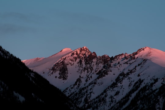 mountain covered in snow at golden hour in Silverthorne United States