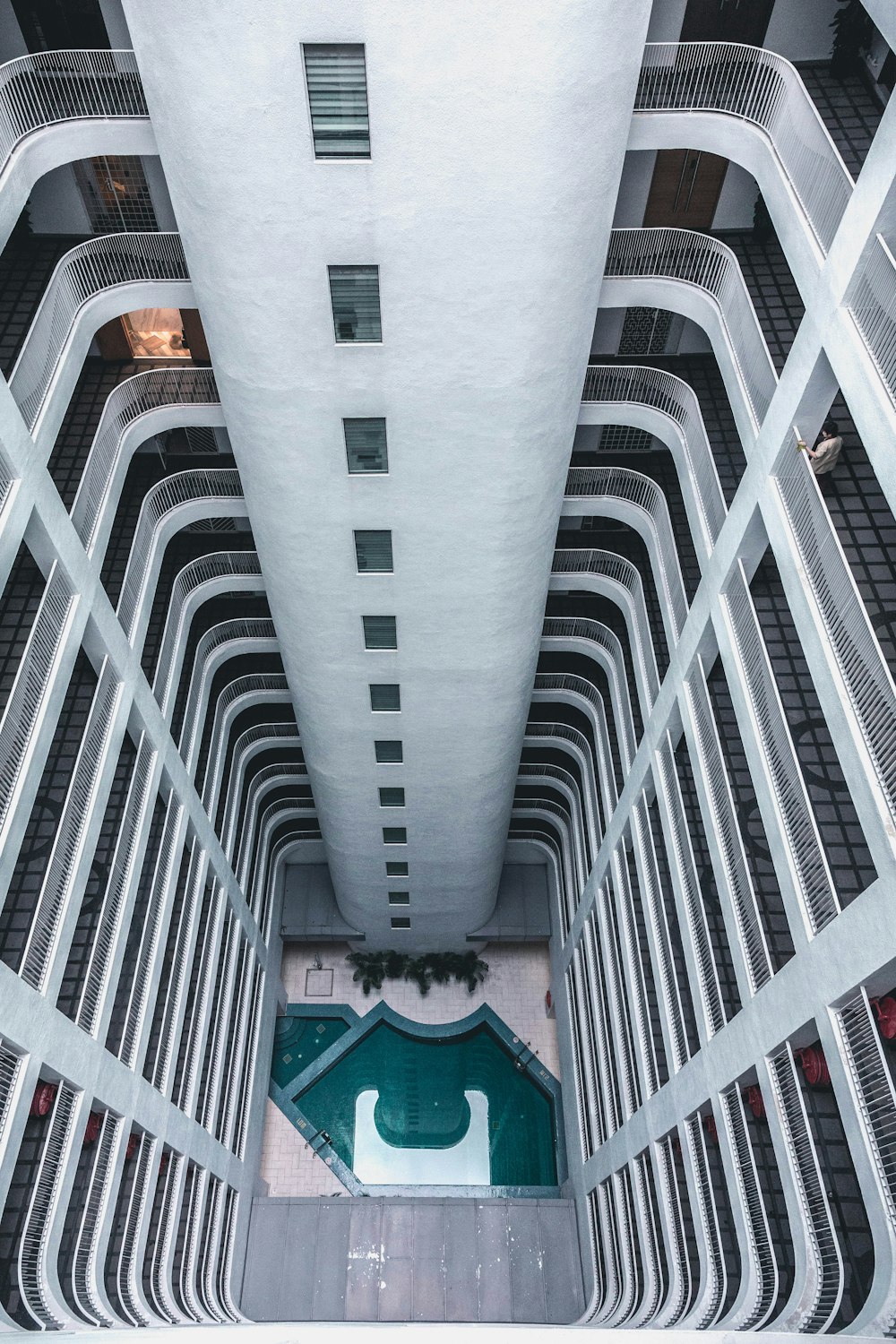 Vista aérea de la piscina enterrada