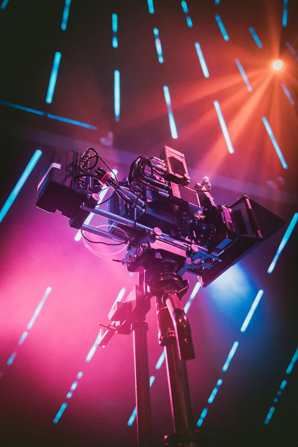 Professional video camera low angle