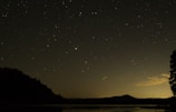 A serene night sky filled with twinkling stars above a quiet landscape.