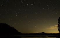 A serene night sky filled with shimmering stars over a silhouette of a meditating figure.