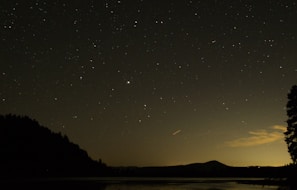 A serene night sky filled with twinkling stars above a quiet landscape.