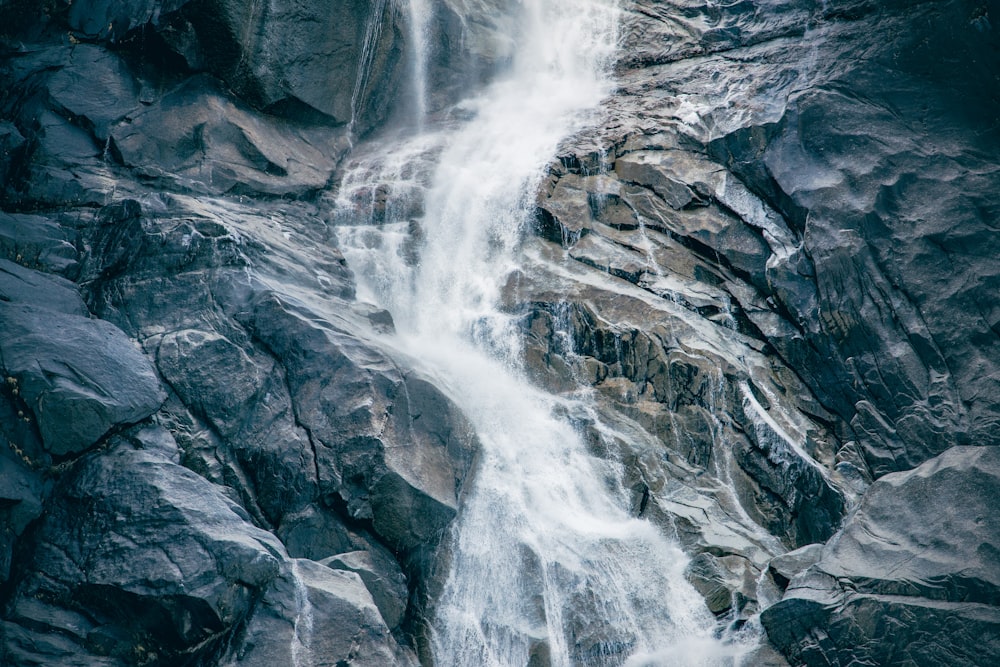 water falls in rocky mountain