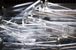 pile of clear measuring test tubes