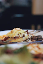 Elegant close-up of a gourmet Arabic dish with warm lighting